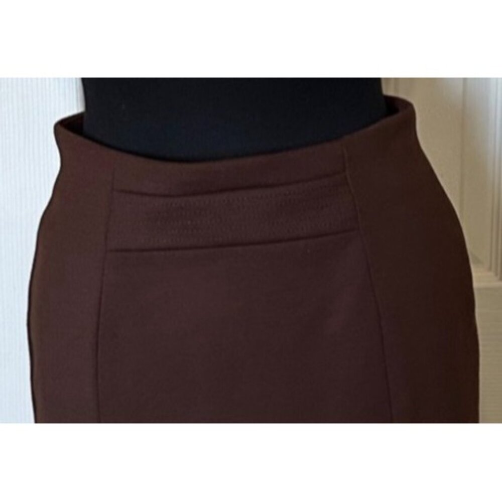 Premise Petite Brand Brown Pencil Skirt Polyester Rayon Blend Women's Size 8P - Picture 9 of 15